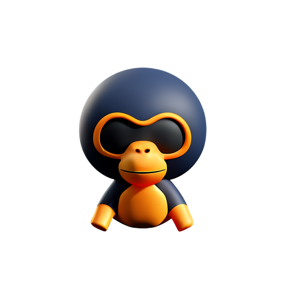monkey 3d rendering icon illustration png