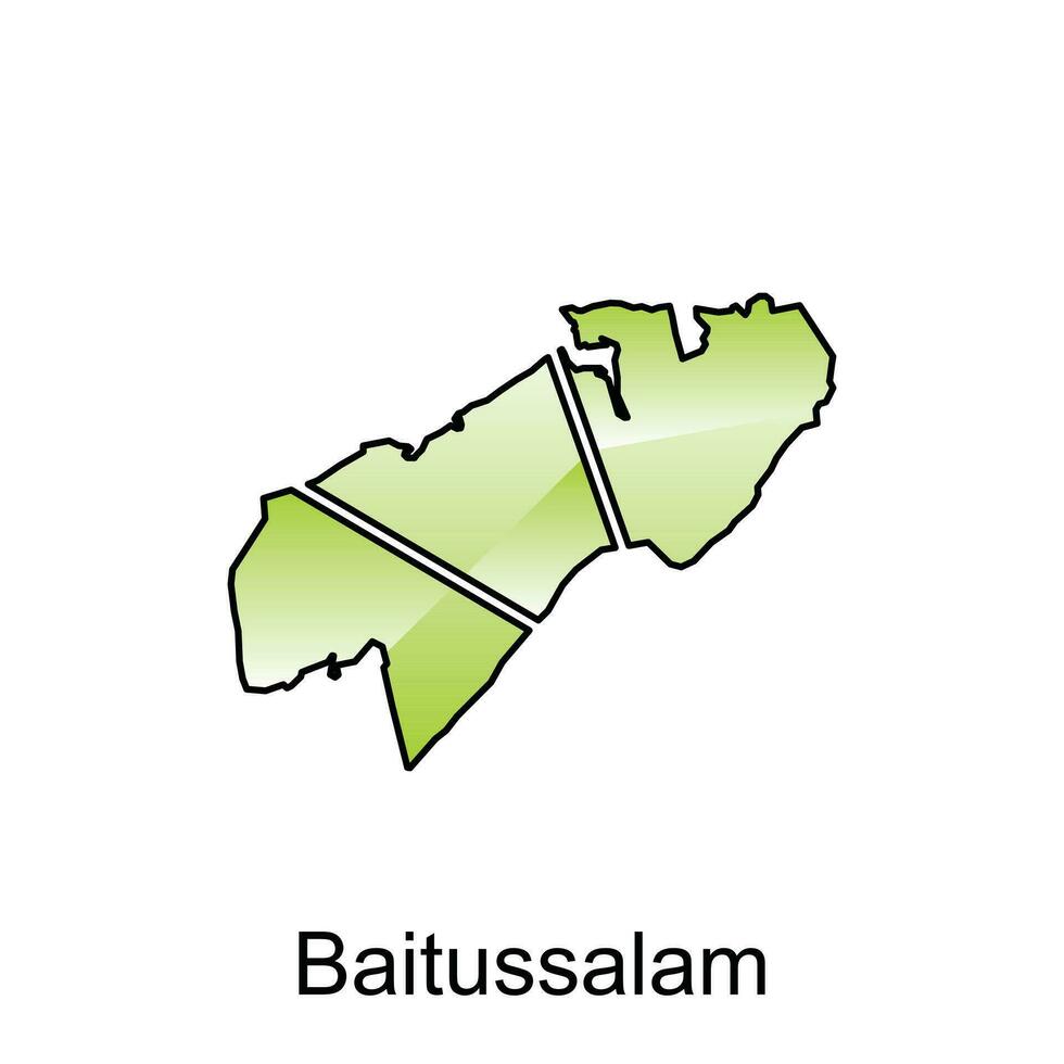 mapa ciudad de baitussalam vector diseño plantilla, Indonesia mapa con estados y moderno redondo formas