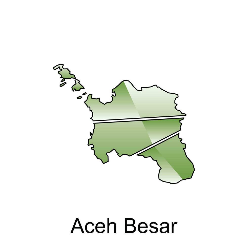 map City of Aceh Besar vector design template, Indonesia Map with states and modern round shapes