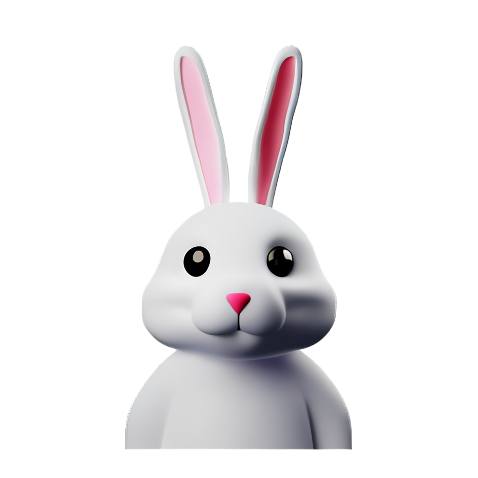 bunny 3d rendering icon illustration png
