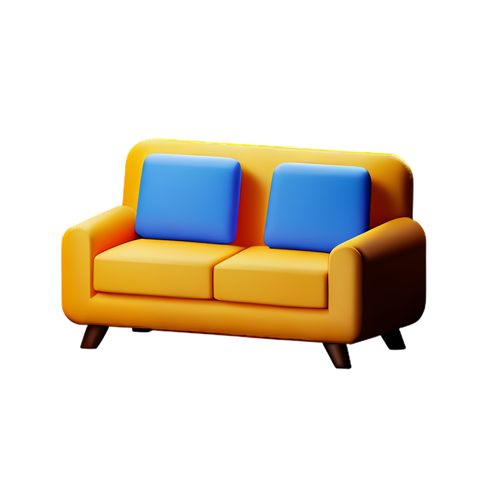 sofa 3d renderen icoon illustratie png