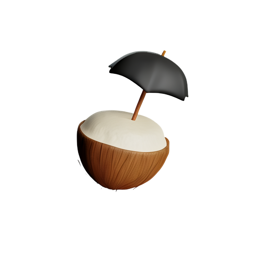 coconut 3d rendering icon illustration png