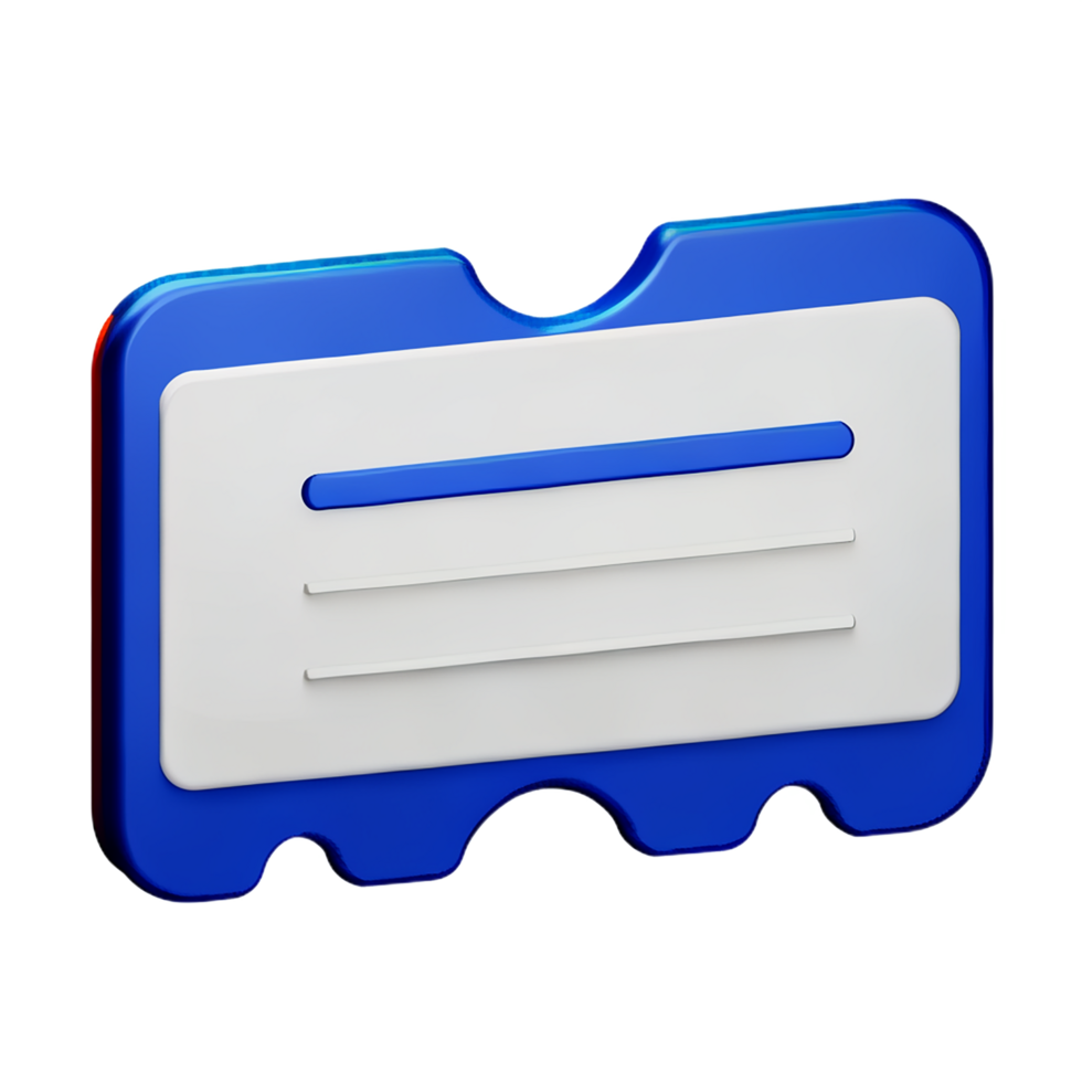 ticket 3d rendering icon illustration png