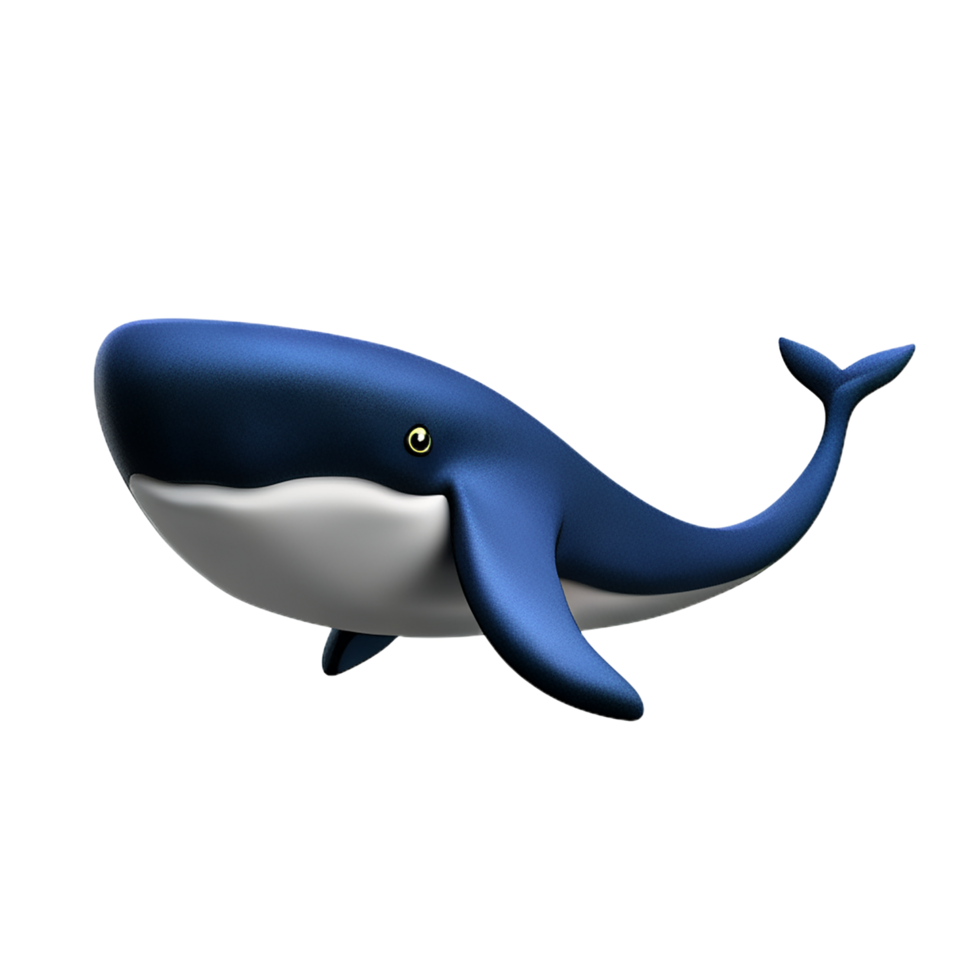 whale 3d rendering icon illustration png