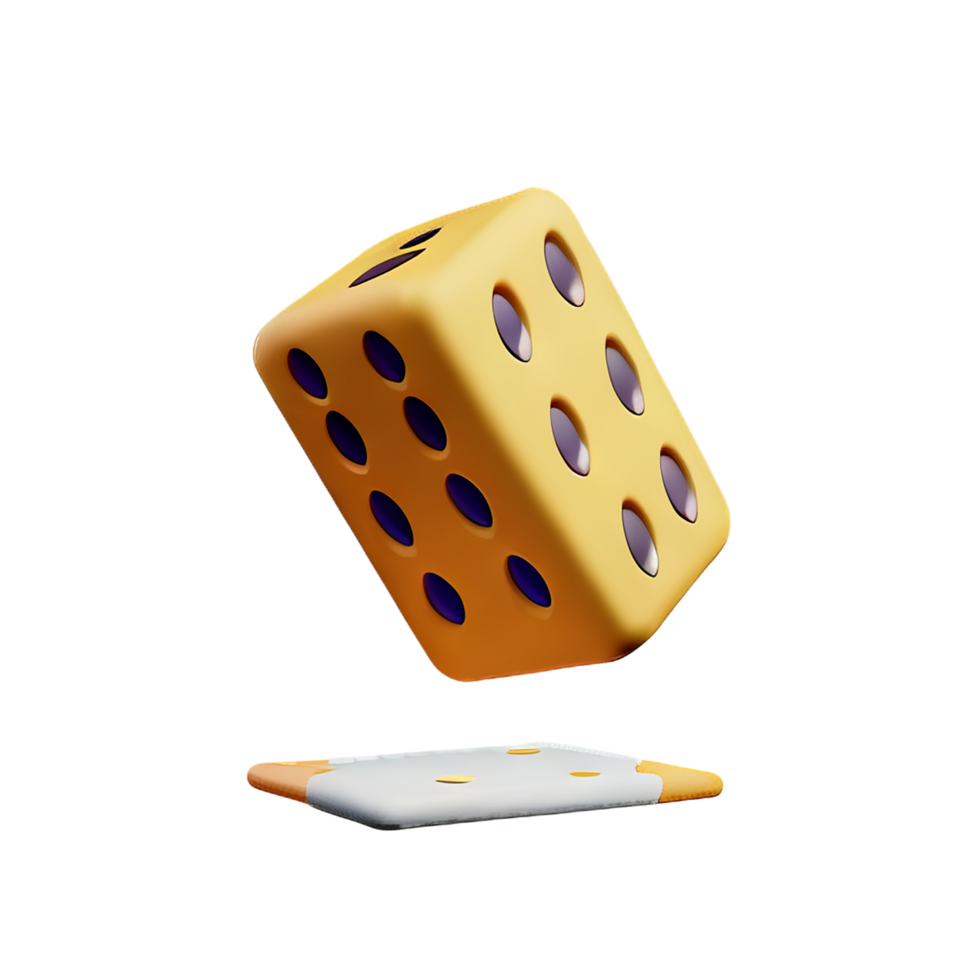 dice 3d rendering icon illustration png