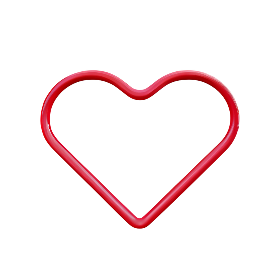 heart line 3d rendering icon illustration png