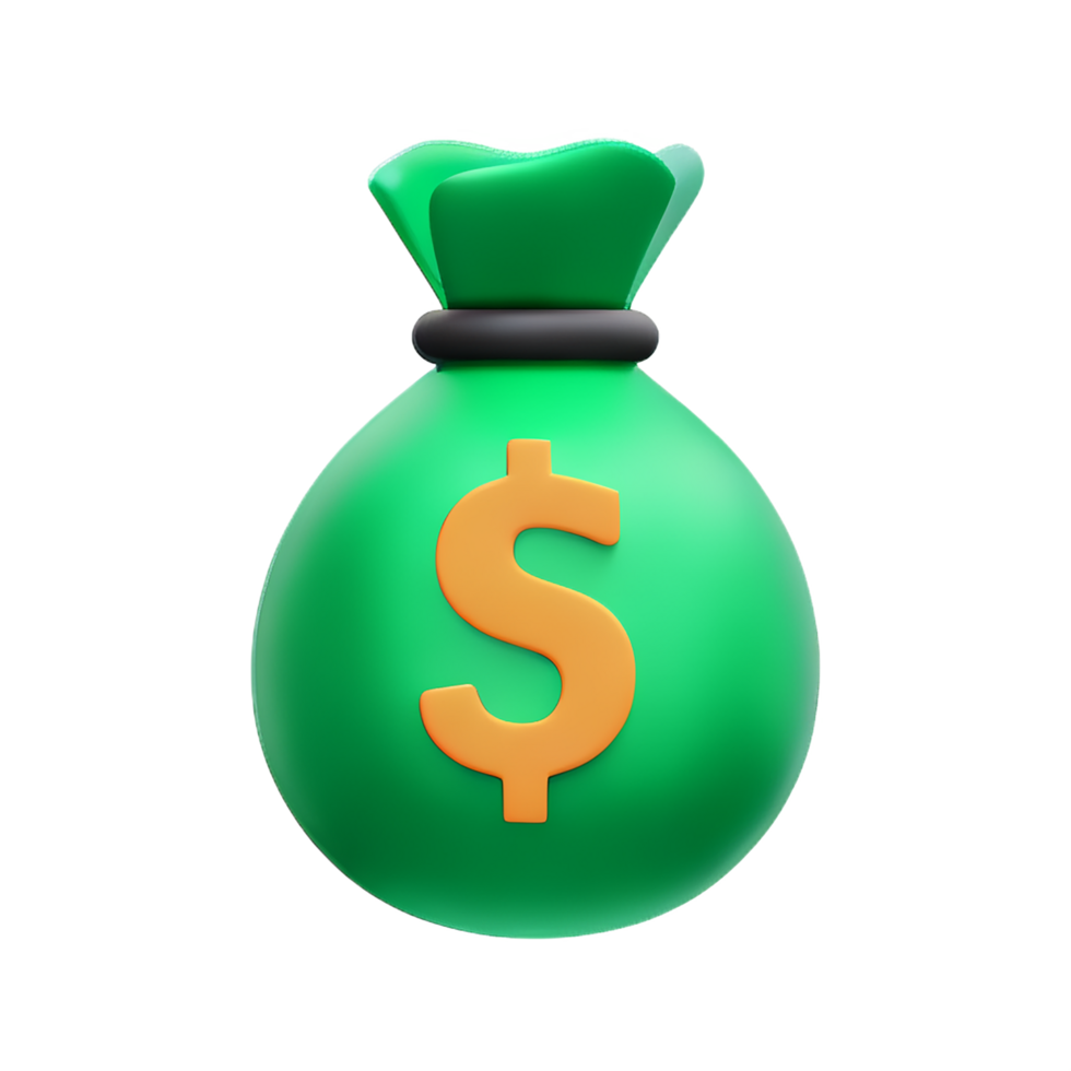 money bag 3d rendering icon illustration png