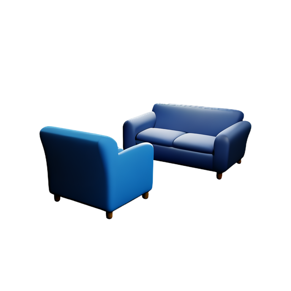 sofa 3d rendering icon illustration png