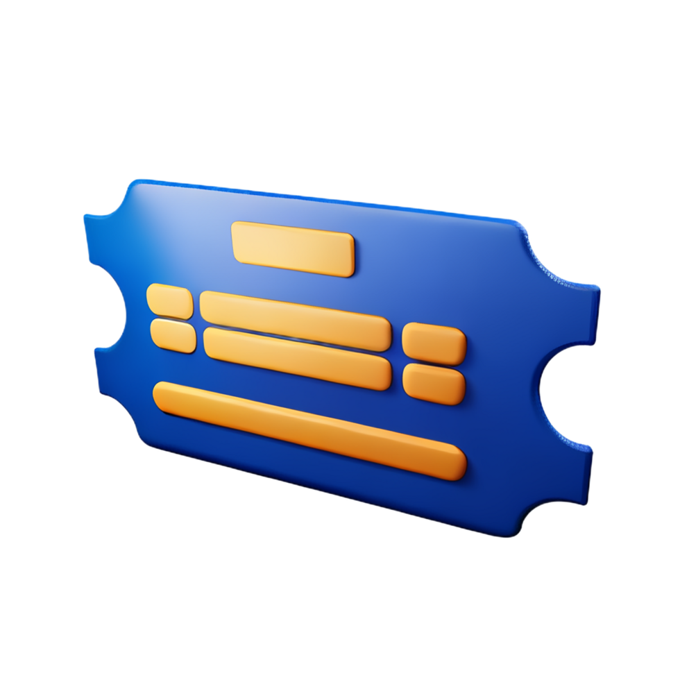 ticket 3d rendering icon illustration png