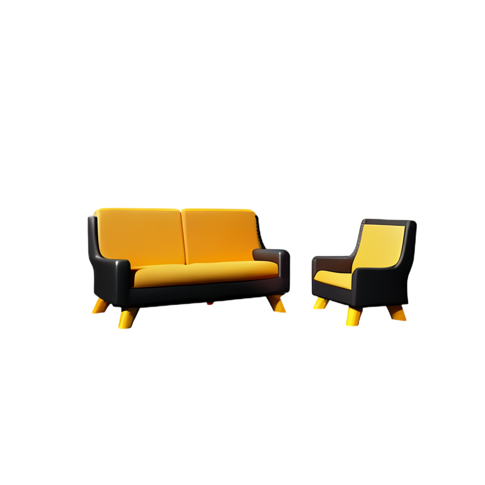 sofa 3d rendering icon illustration png