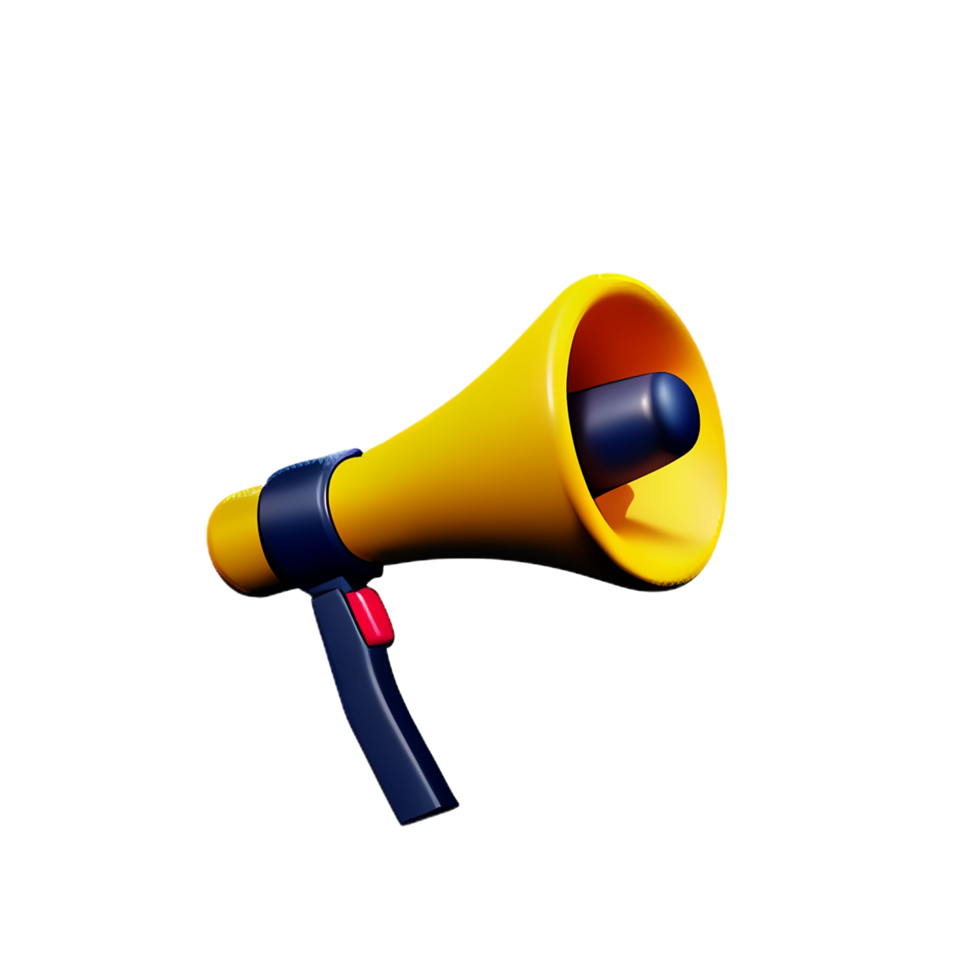 megaphone 3d rendering icon illustration png