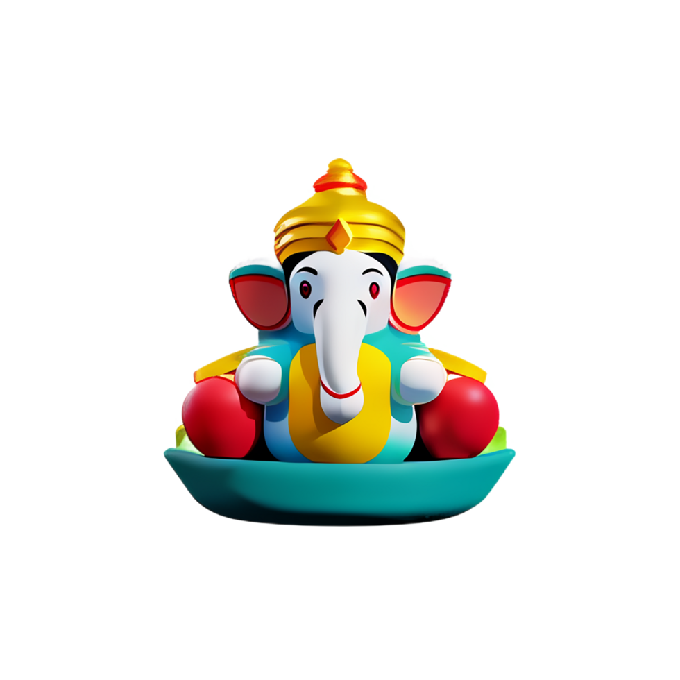 ganesha 3d rendering icon illustration png