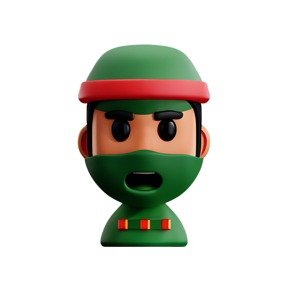 soldier face 3d rendering icon illustration png