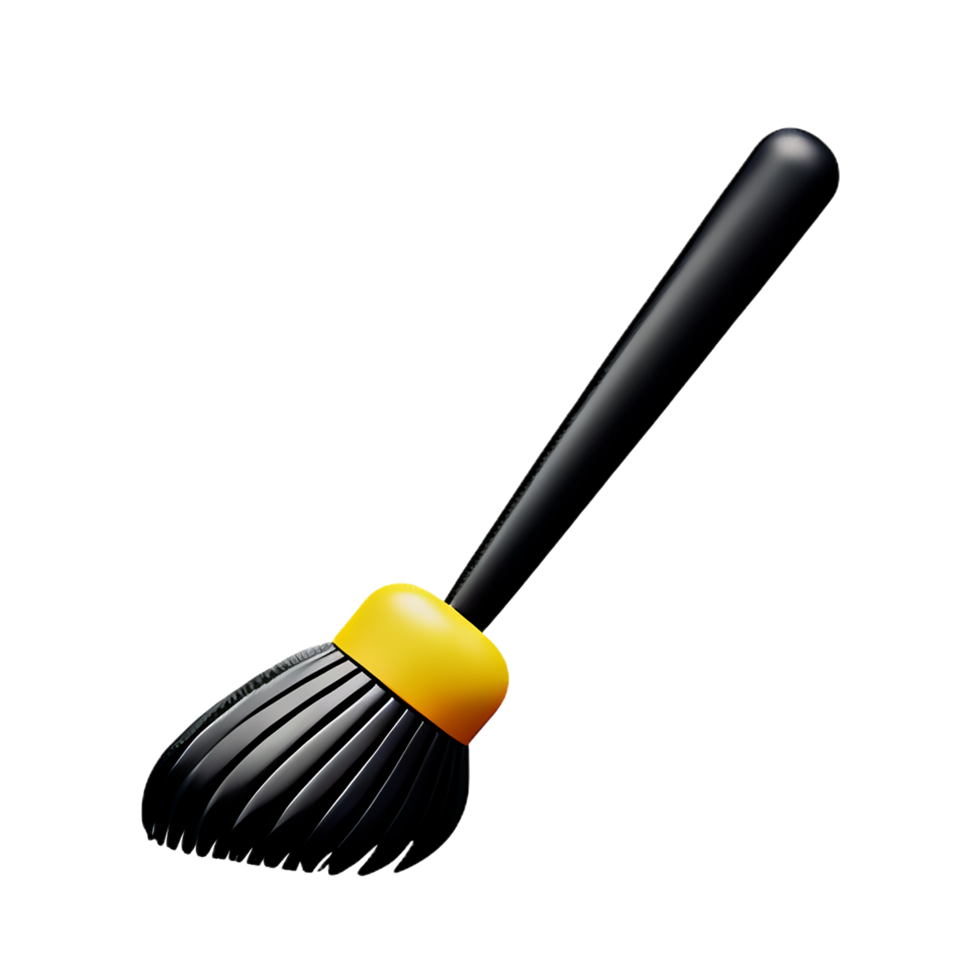 Black brush 3d rendering icon illustration png
