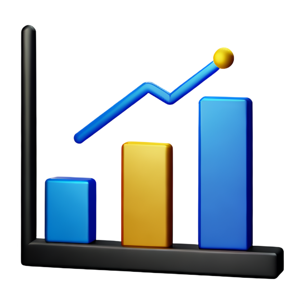 graph 3d rendering icon illustration png