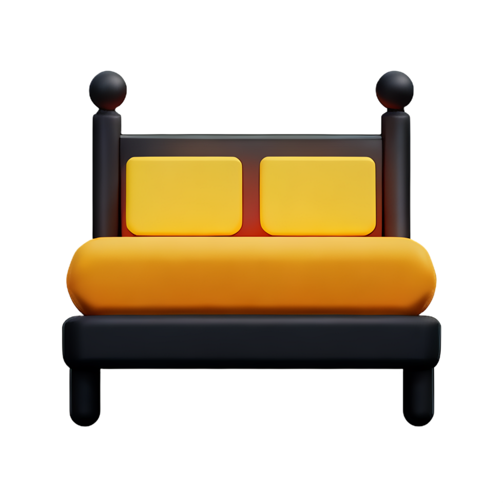 bed 3d rendering icon illustration png