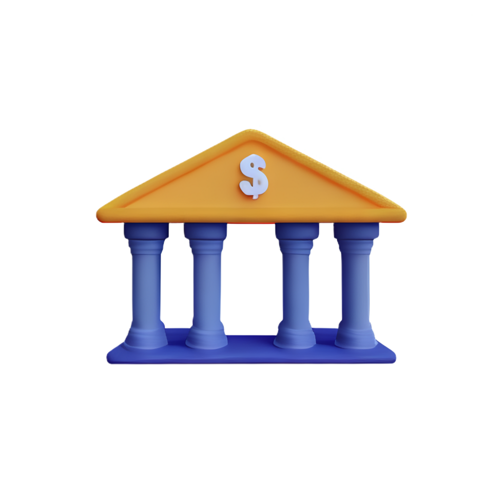 bank 3d rendering icon illustration png