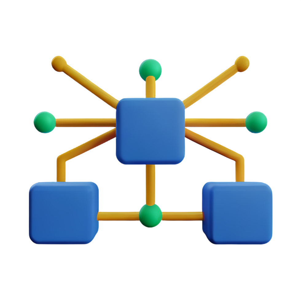 network 3d rendering icon illustration png