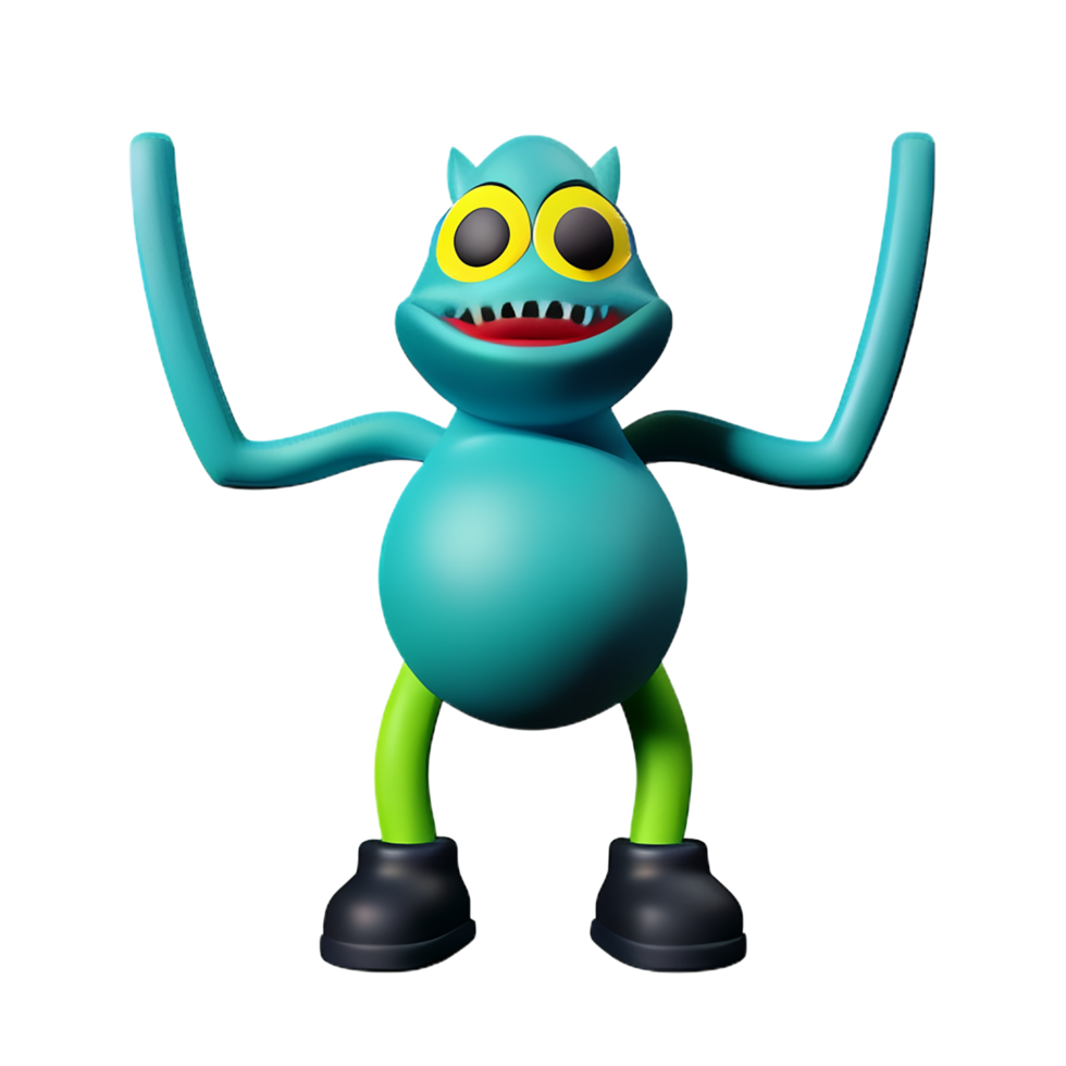 monster 3d rendering icon illustration png