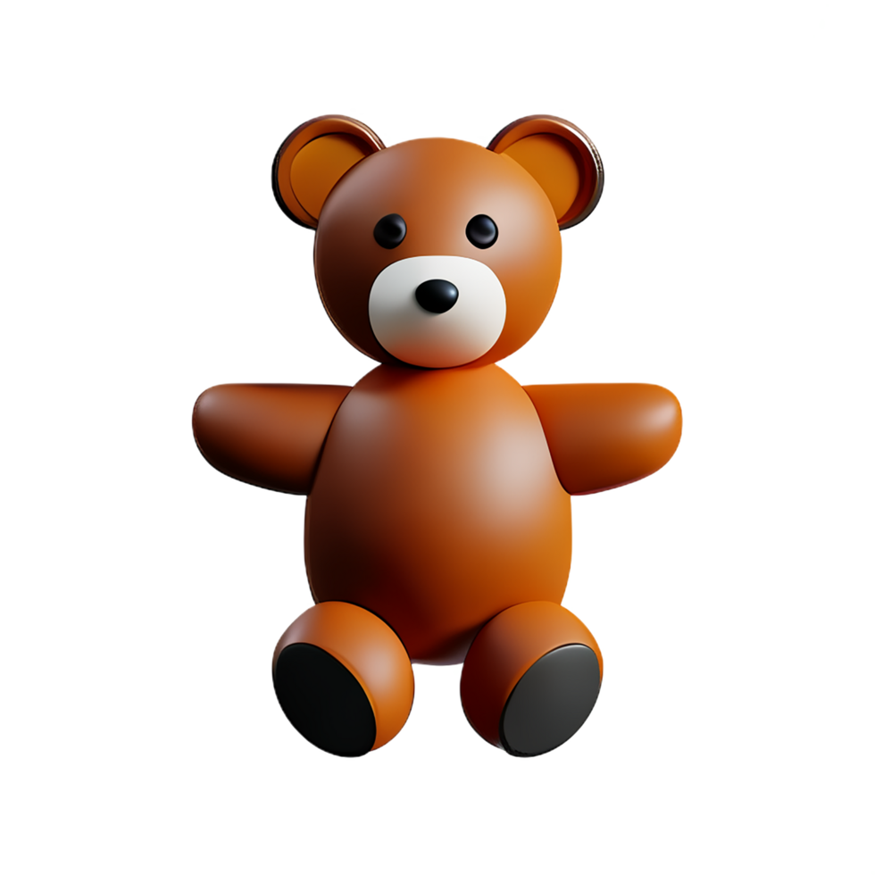 teddy bear 3d rendering icon illustration png