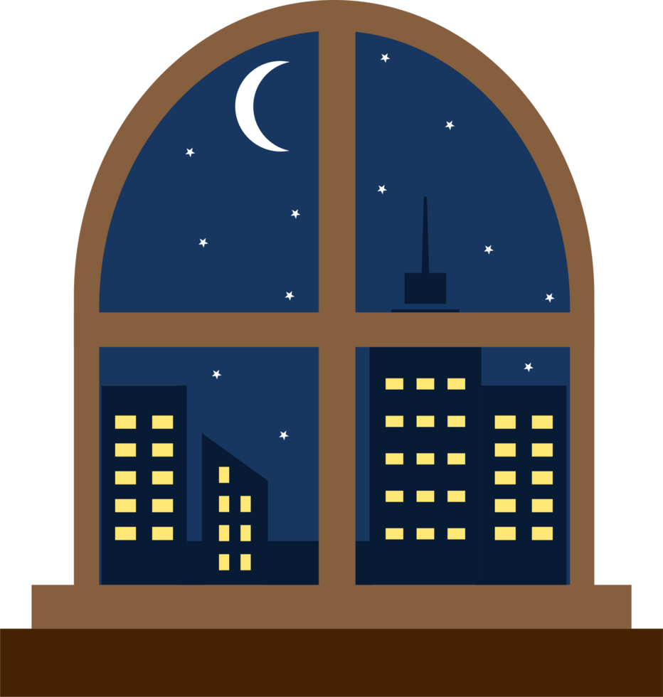 Nacht Stadt Aussicht von das Fenster png