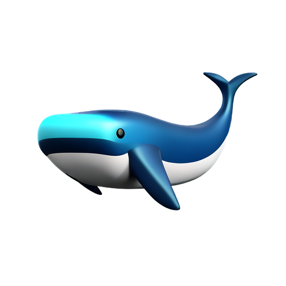 whale 3d rendering icon illustration png