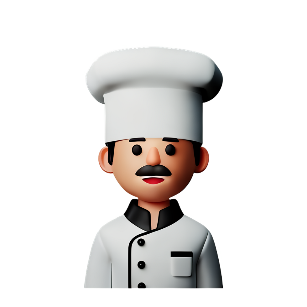 chef face 3d rendering icon illustration png