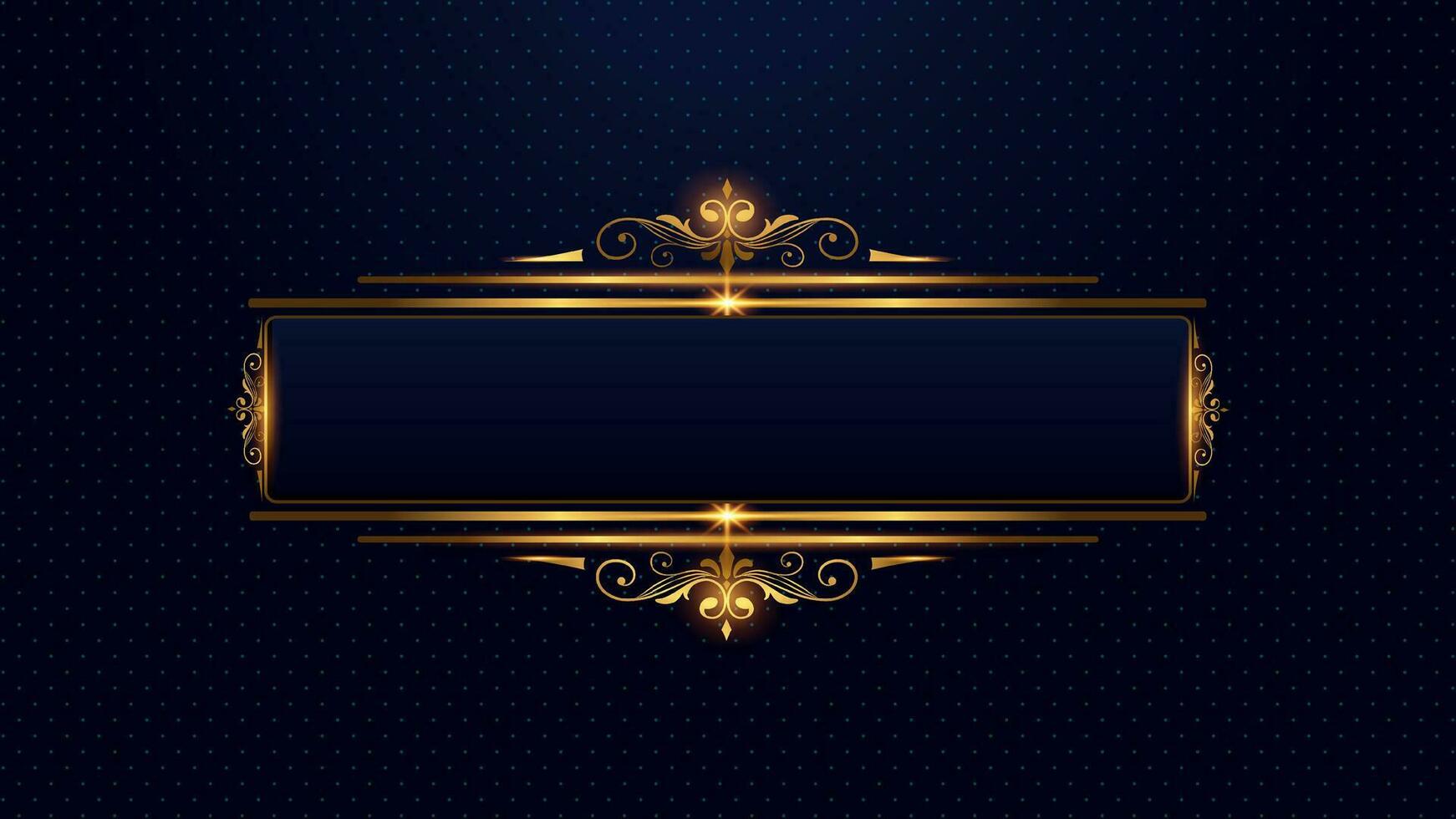 elegant frame design  in gold and black with copy space vector