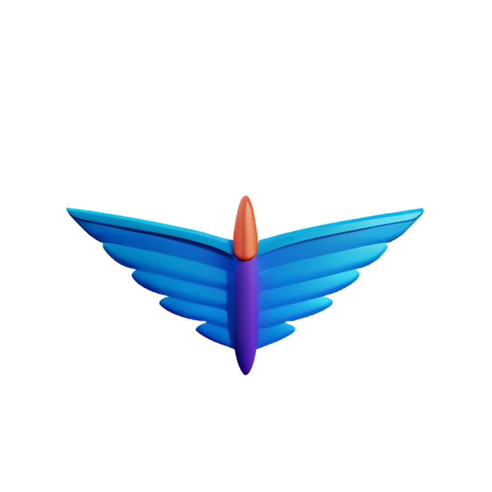 wings 3d rendering icon illustration png