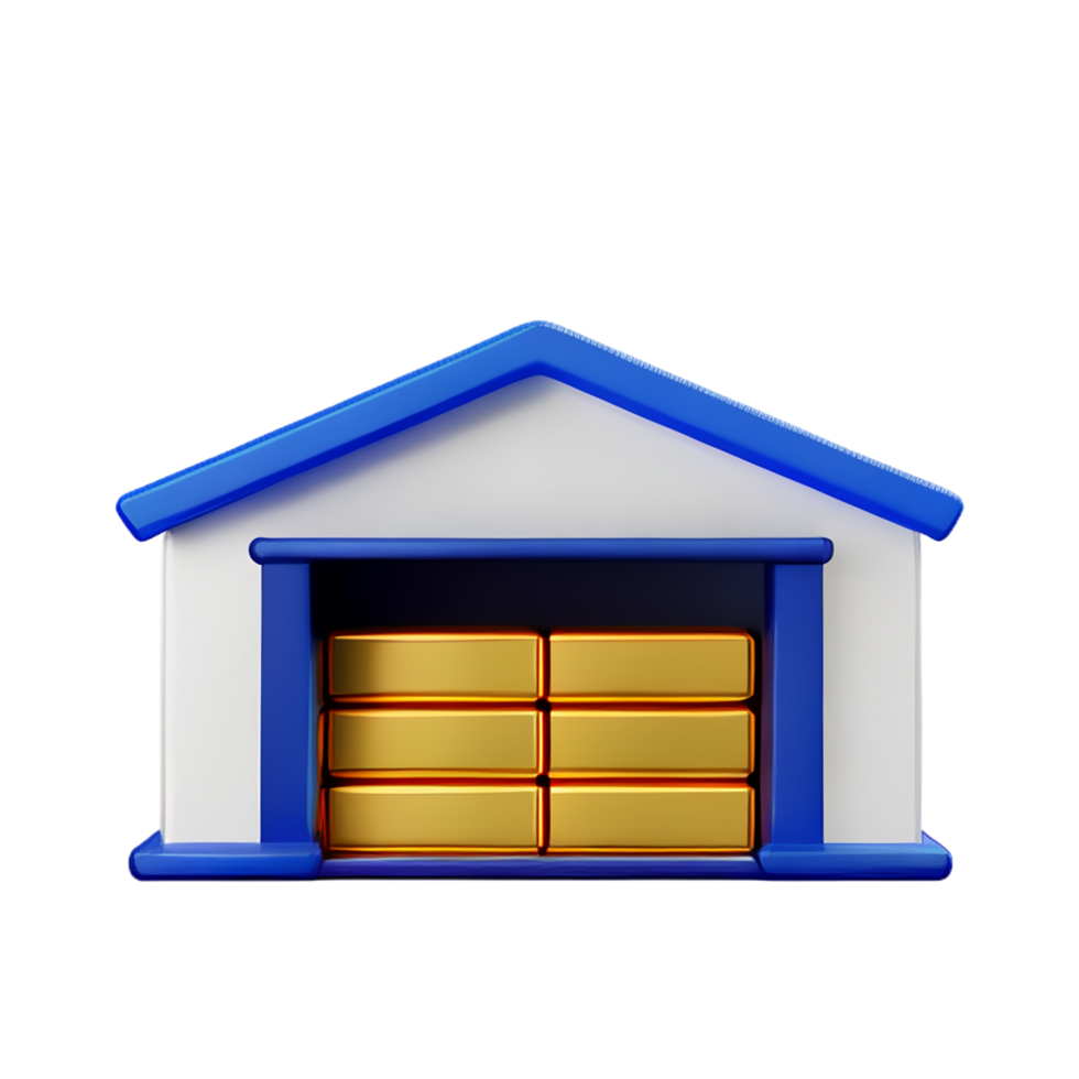 warehouse 3d rendering icon illustration png