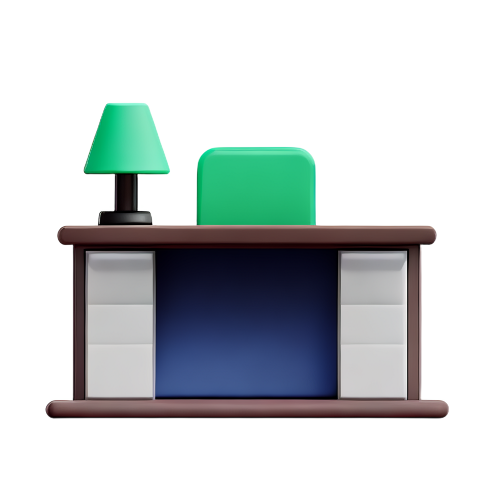 desk 3d rendering icon illustration png