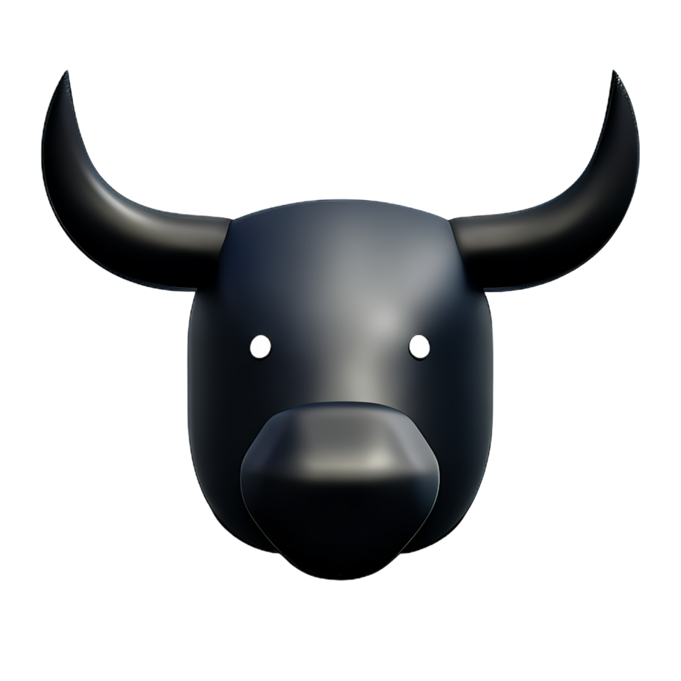 bull 3d rendering icon illustration png