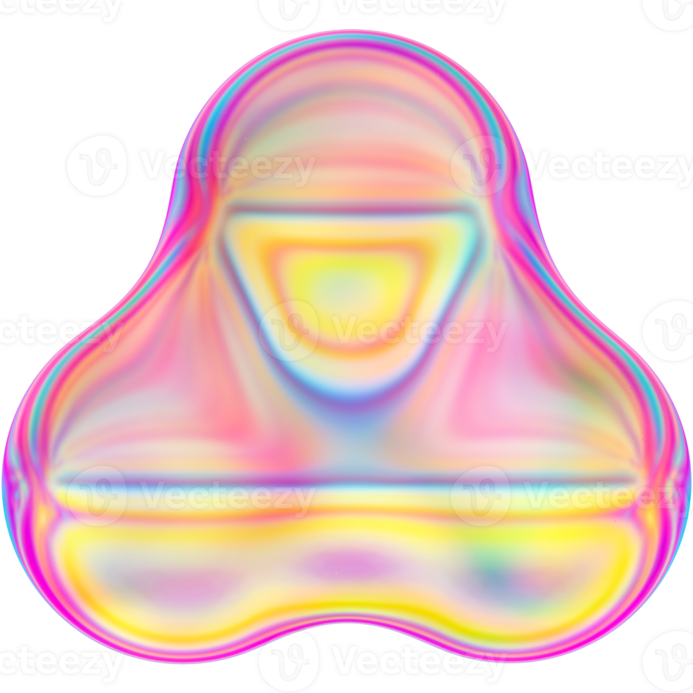 Abstract Geometric Holographic 3D Shape png