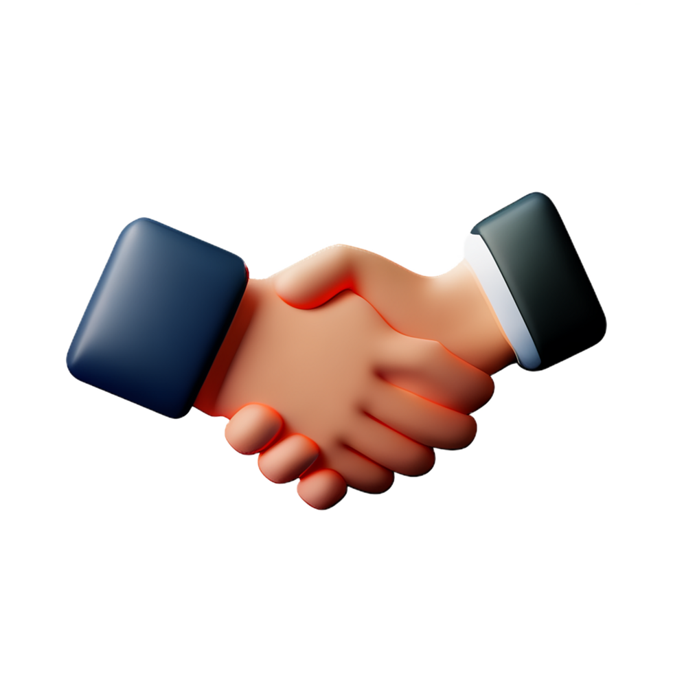 handshake 3d rendering icon illustration png