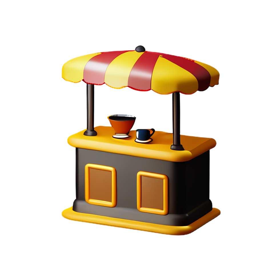 cafe 3d renderen icoon illustratie png