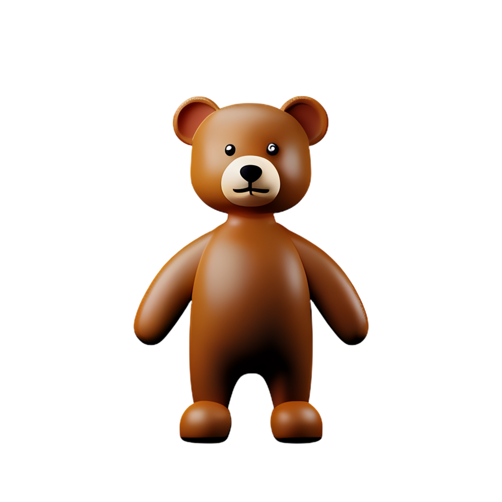 teddy bear 3d rendering icon illustration png