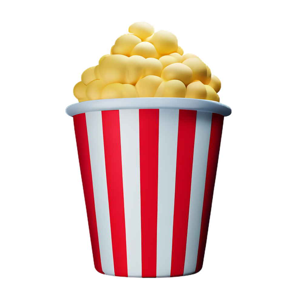 popcorn 3d rendering icon illustration png