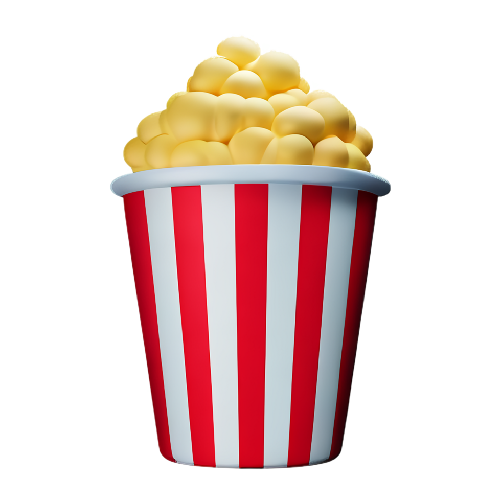 palomitas de maiz 3d representación icono ilustración png