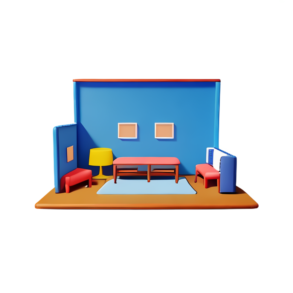 quarto 3d Renderização ícone ilustração png