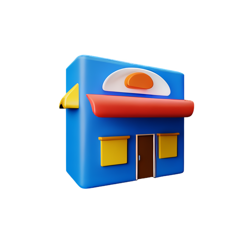 restaurant 3d rendering icon illustration png