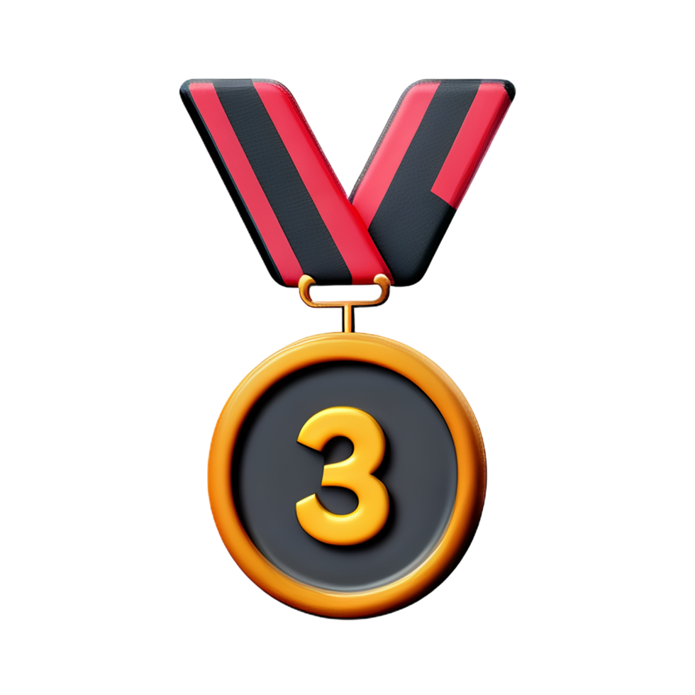 medal 3d rendering icon illustration png