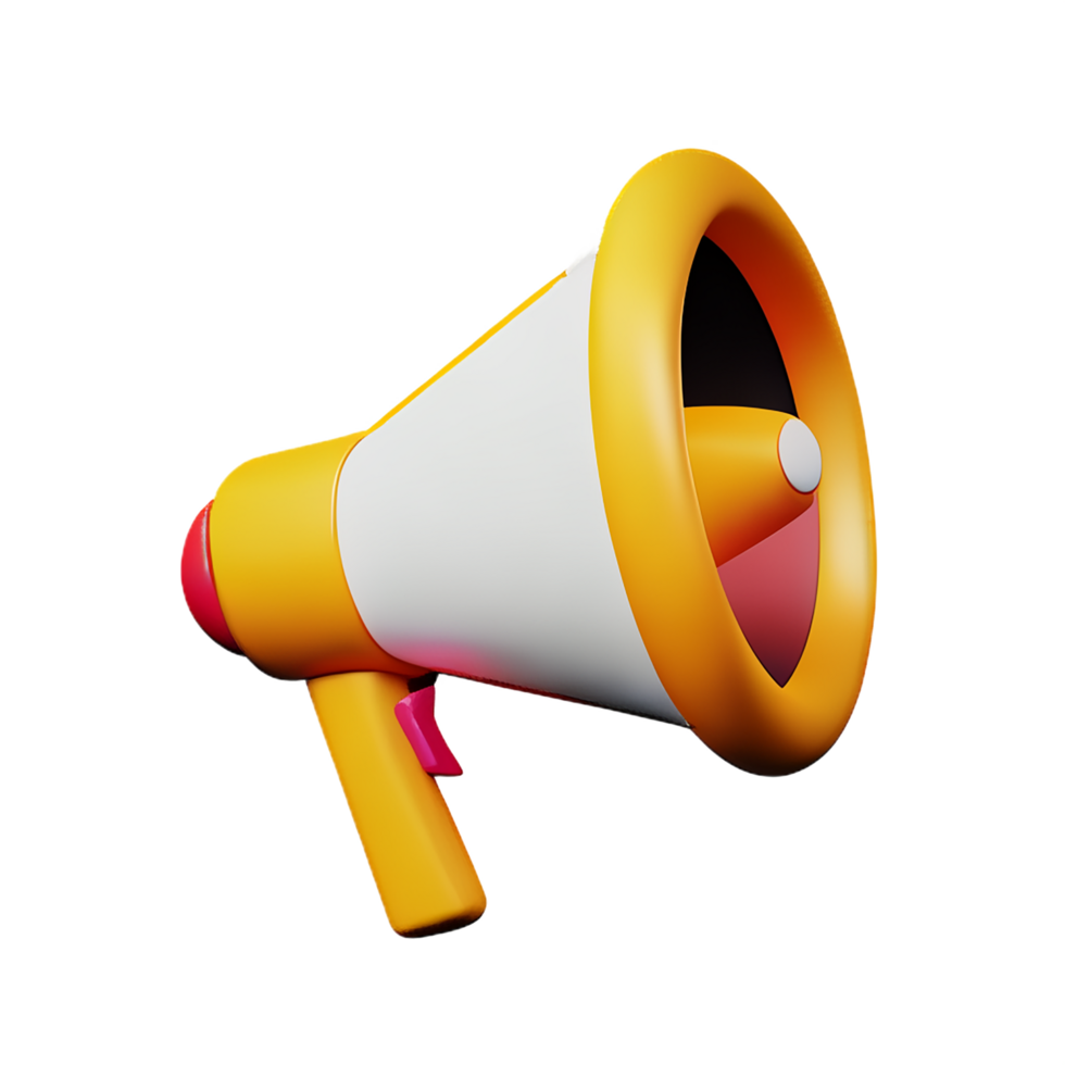 megaphone 3d rendering icon illustration png