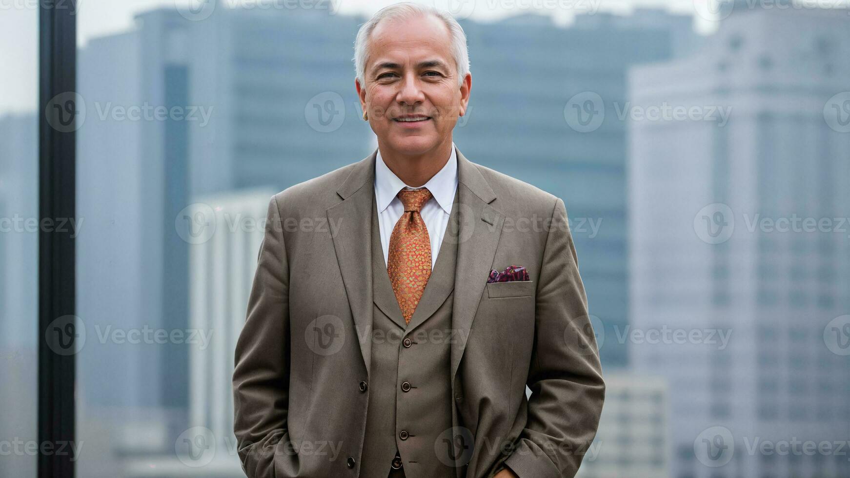 portrait of a smiling businessman .Generative AI photo