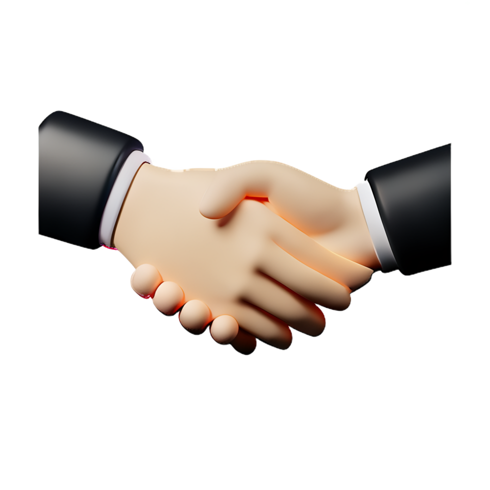 handshake 3d rendering icon illustration png