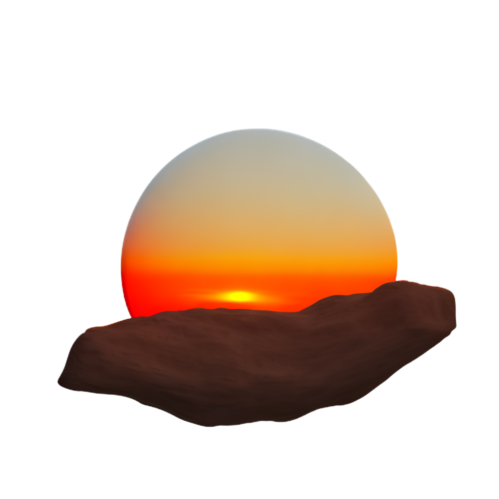 sunset 3d rendering icon illustration png