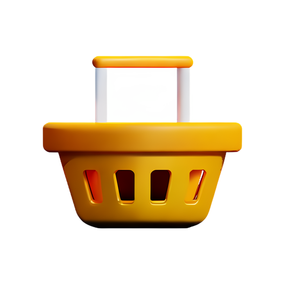 basket 3d rendering icon illustration png