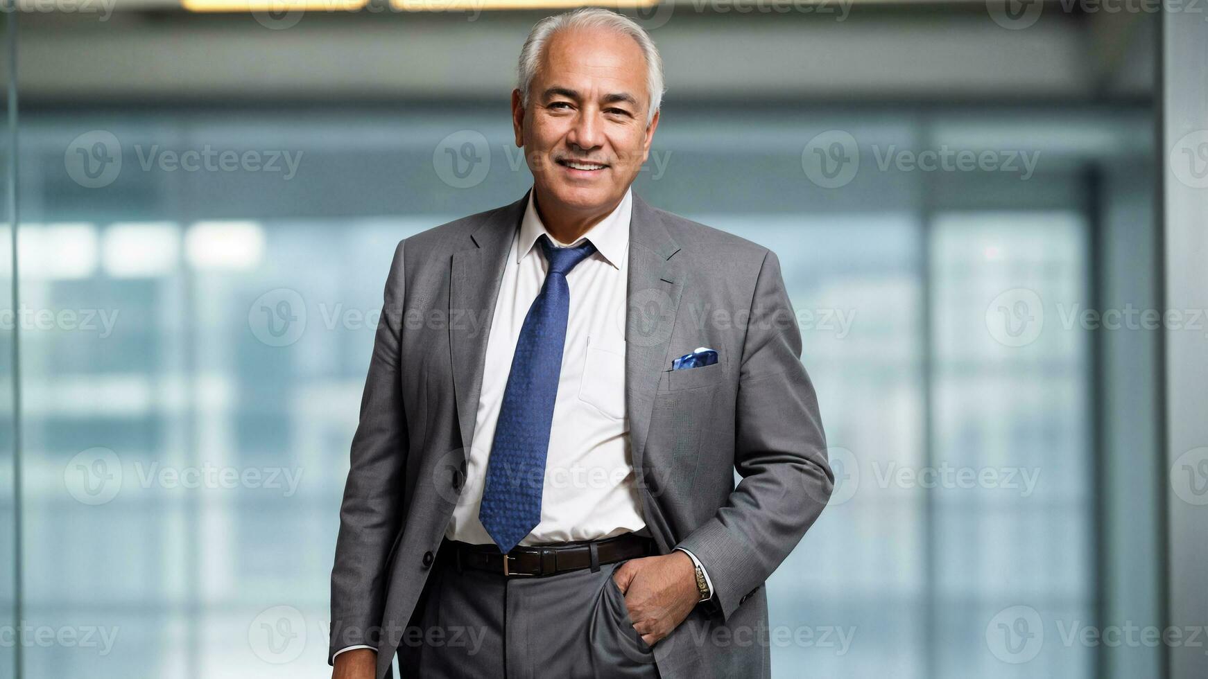 portrait of a smiling businessman .Generative AI photo