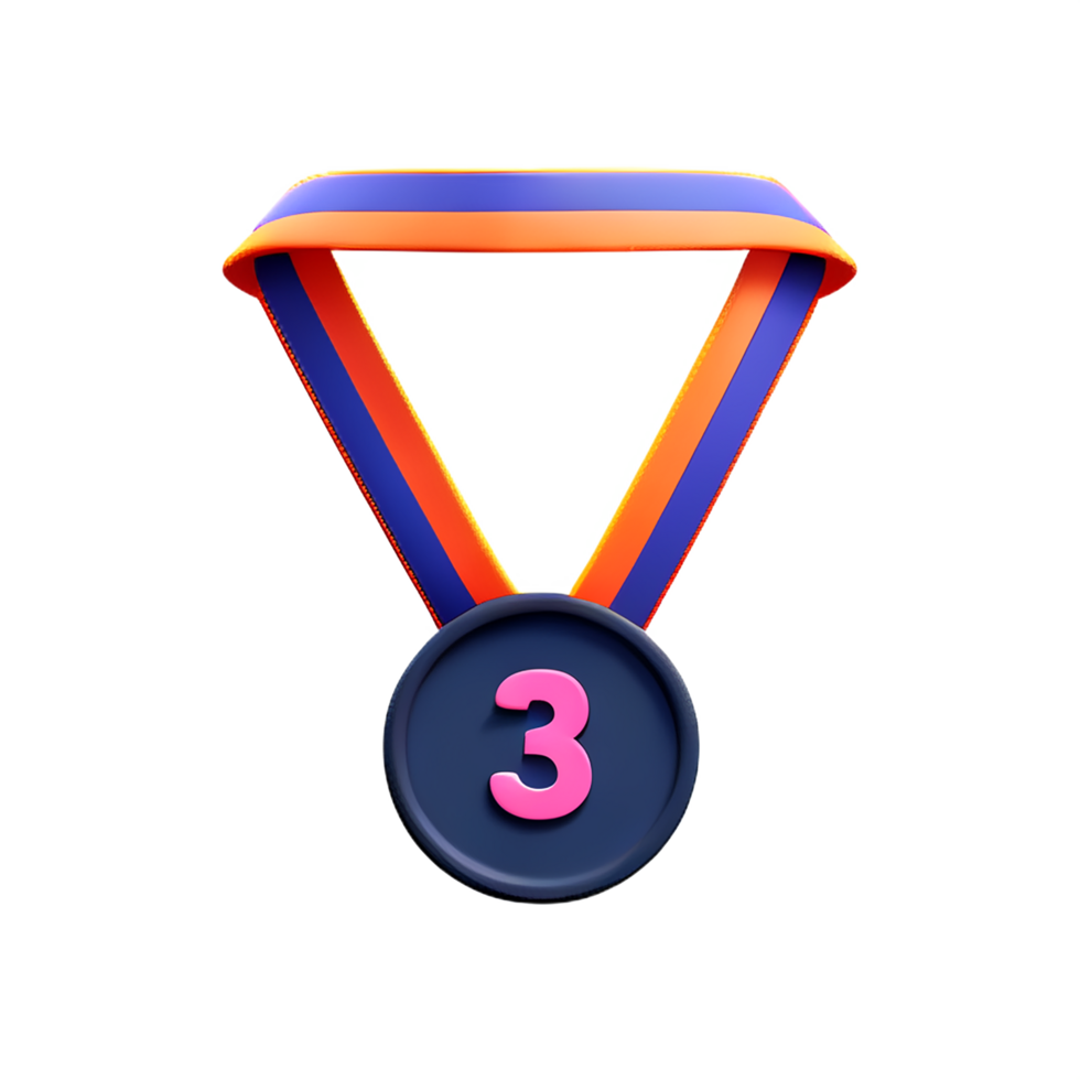 medal 3d rendering icon illustration png
