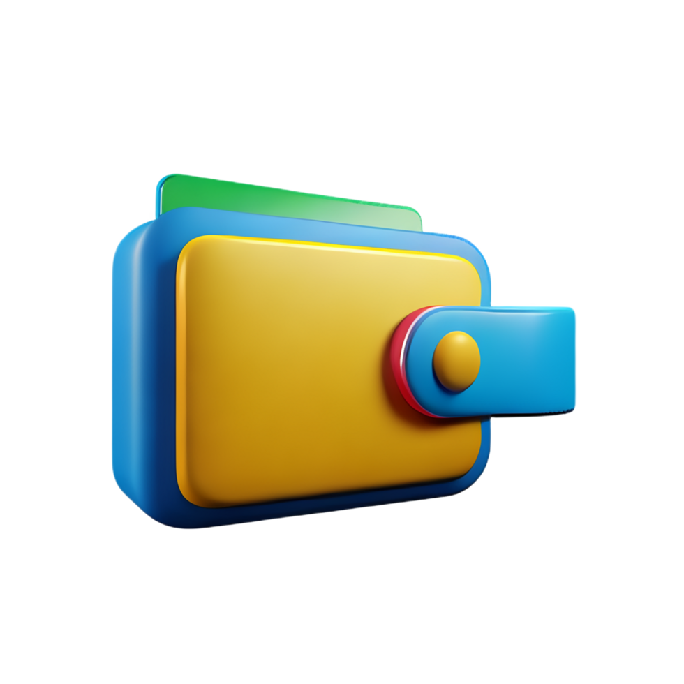 wallet 3d rendering icon illustration png