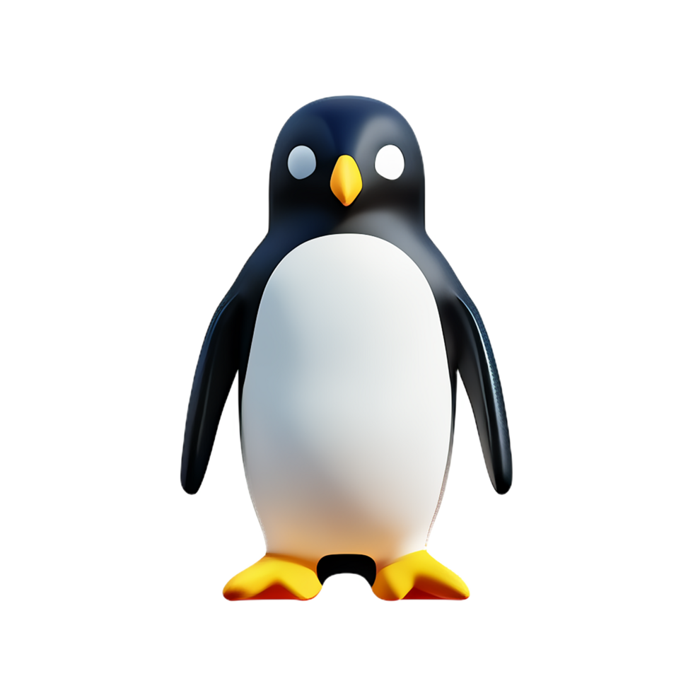 penguin 3d rendering icon illustration png